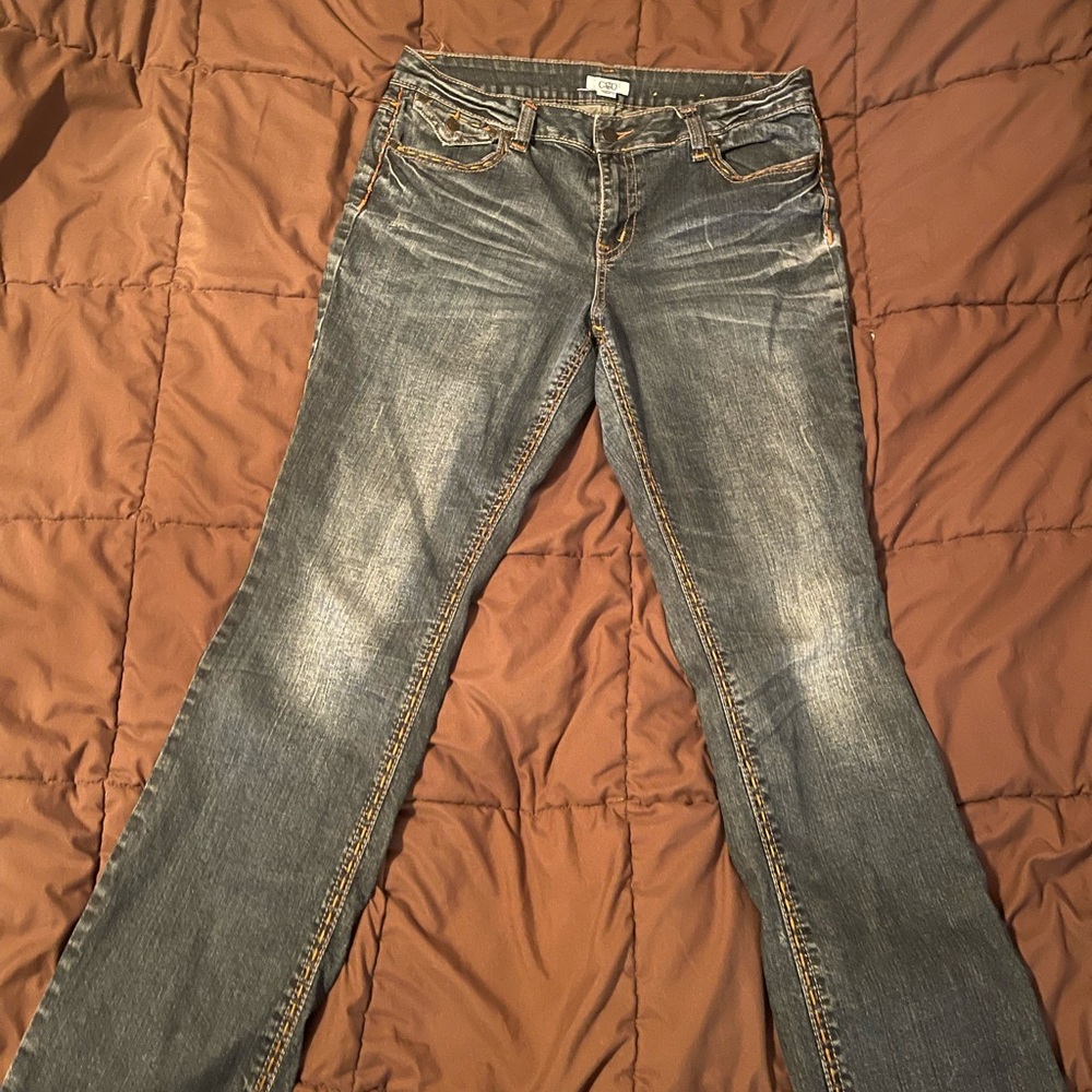 Cato Flare Jeans in Distressed Blue